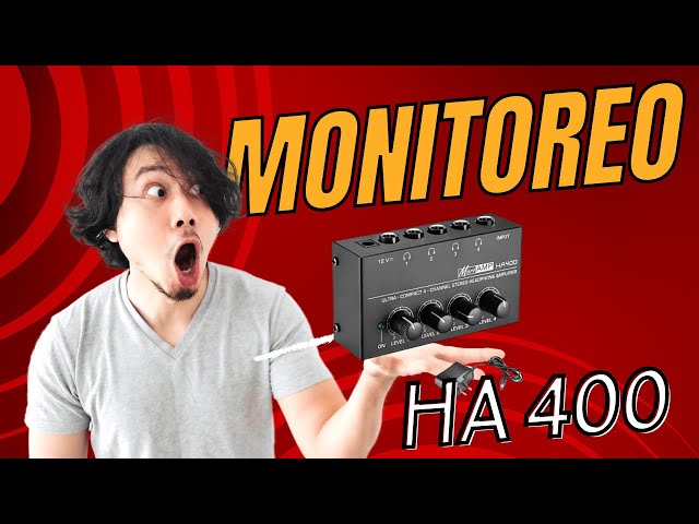 Vídeo relacionado con SinLoon HA400 amplificador de auriculares estéreo de 4 canales, Metal Mini Audio Splitter con control de volumen independiente, 1/4 "TRS de salida y entrada, con adaptador de 12V para estudio, escenar
