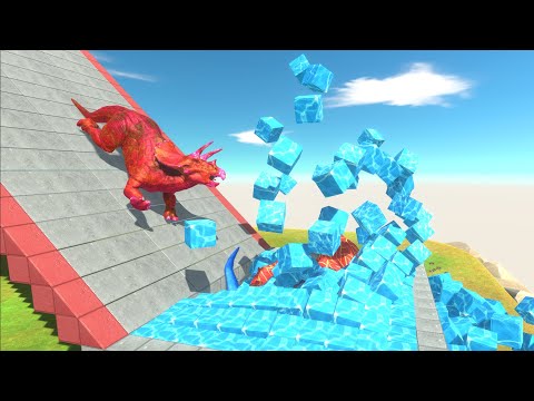All Units Slide Into Pool - Colored Animals Races in Animal Revolt Battle Simulator Part 1