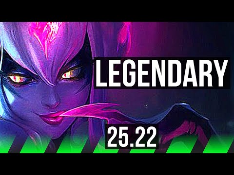 EVELYNN vs SHACO (JGL) | 25/1/6, 8 solo kills, Legendary, 47k DMG, Rank 9 Eve | EUNE Master | 25.22