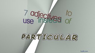 particular - 8 adjectives which are synonyms to particular (sentence examples)