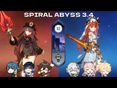C0 Hu Tao Double Hydro & C0 Nilou Bloom || Genshin Impact Spiral Abyss 3.4