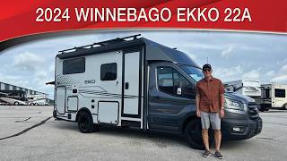 A preview image of the linked video showcasing 2024 Winnebago EKKO 22A