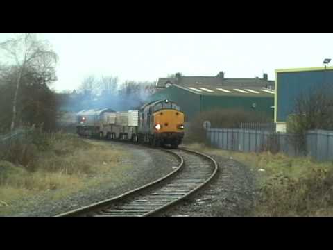 37038 Top'n'Tail 66417 6C51 Sellafield -Heysham flasks at Morecambe 13th January 2010