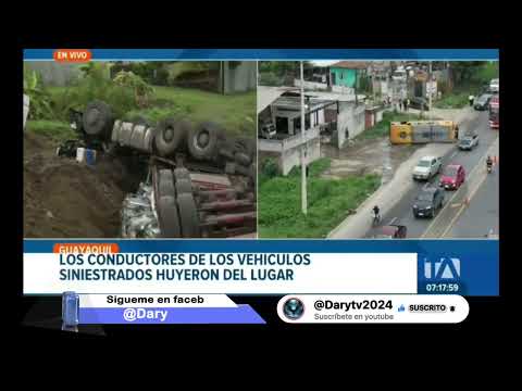 #Nobol Accidente entre un tráiler y vehículo de transporte escolar #guayas