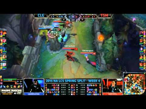 TSM Toplane 3 Man Towerdive - CLG vs TSM Game 1 (NA LCS Spring 2015)