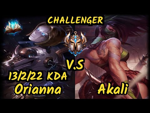 DOPA (Apdo) (ORIANNA) vs AKALI - 13/2/22 KDA MID CHALLENGER GAMEPLAY - KR