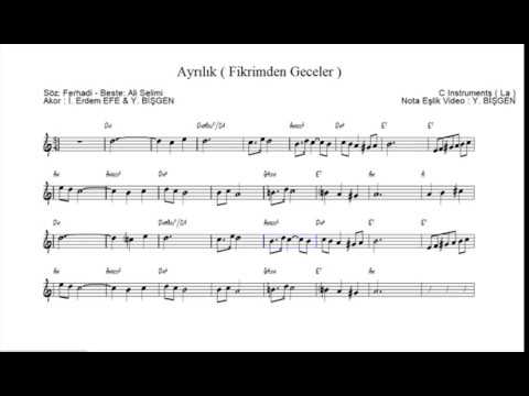 Nota Akor Eşlik - Ayrılık ( Fikrinden Geceler ) - C Instruments ( La )