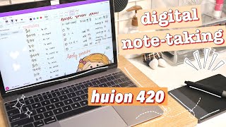 Digital Note-Taking in Microsoft OneNote using Huion 420 Pen Tablet 🖊 