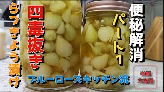 【砂糖・添加物なし!】四毒抜き「自家製らっきょう漬けブルーローズキッチン #四毒抜き #らっきょう漬け #無添加レシピ #ハウツー動画 #健康食 #グルテンフリー #砂糖不使用 #自家製