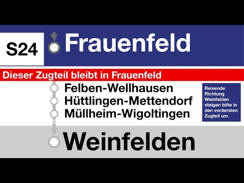 ZVV (SBB) Ansagen » S24 Zugteil nur bis Frauenfeld | SLBahnen