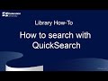 How to search with QuickSearch