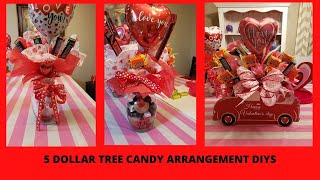 Dollar Tree Valentine  DIYS  Candy Arrangements/Valentine Gifts/Easy Budget Friendly Crafts