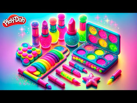 Play Doh Makeup Set How to Make Eyeshadow Lipstick 💄 Nail Polish 💅 with Play Doh Fun for Kids