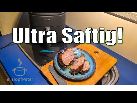 Der saftigste Schweinebraten aus dem Airfryer! Knoblauch-Kräuter-Kruste (unglaublich gut!)