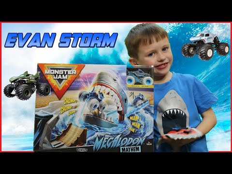 Monster Truck Monday: Monster Jam Megalodon Mayhem Playset by Spin Master Play Set Unboxing