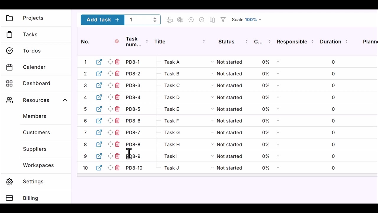 How to Reorder Tasks in a Project