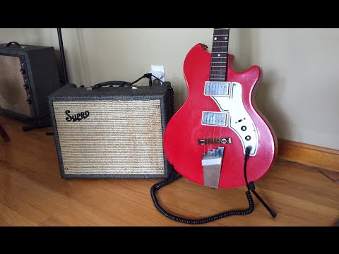 1962 Supro Bermuda Vintage Guitar in original Cherry Polyester! image 11