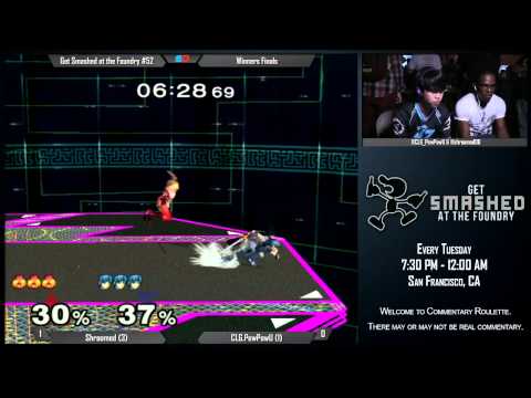 Get Smashed at the Foundry #52 - Winners Finals: CLG PewPewU (Marth) vs Shroomed (Sheik)