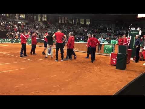 Así fue el festejo del equipo de Copa Davis tras clasificar al gruponmundial