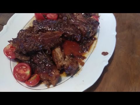 Oven baked Pork ribs country style - aromatic and sticky barbecue recipe