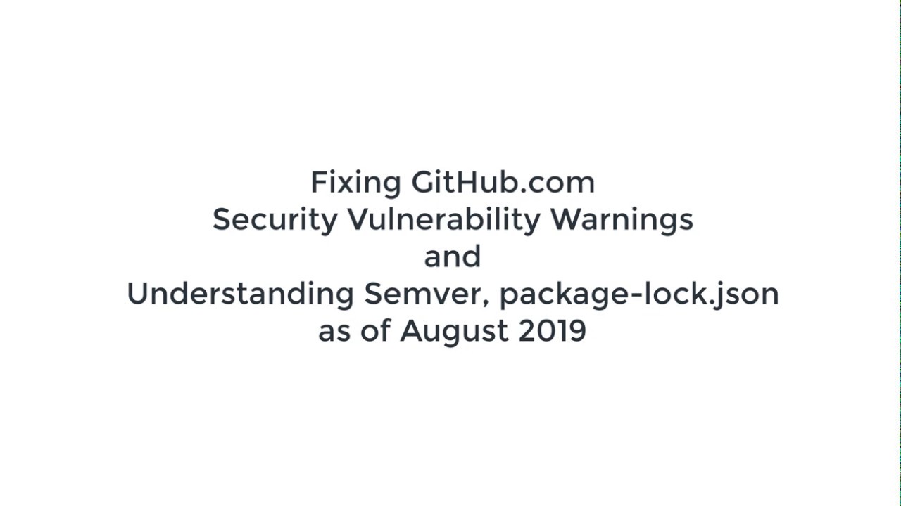 Github Security Vulnerabilities and their resolution