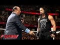 Paul Heyman reminds Roman Reigns what's really at stake at WWE Fastlane: Raw, February 15, 2016