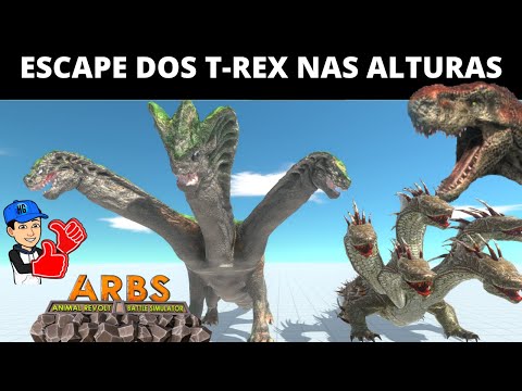Escape dos T Rex na Ponte Zig Zag no Céu - Bônus  Novos e Antigos - Animal Revolt Battle Simulator