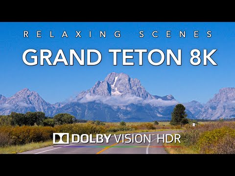 Driving Grand Teton National Park in 8K HDR Dolby Vision - Wyoming USA