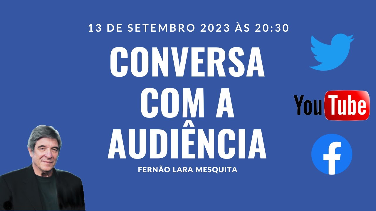 Nesta quarta, 13/09/2023, um bate-papo com a audiência!