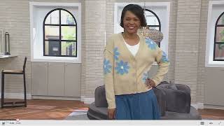 Peace Love World Garden Party Floral Cardigan Sweater on QVC