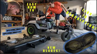 How To EGO Zero Turn Mower Blade Replacement 4K