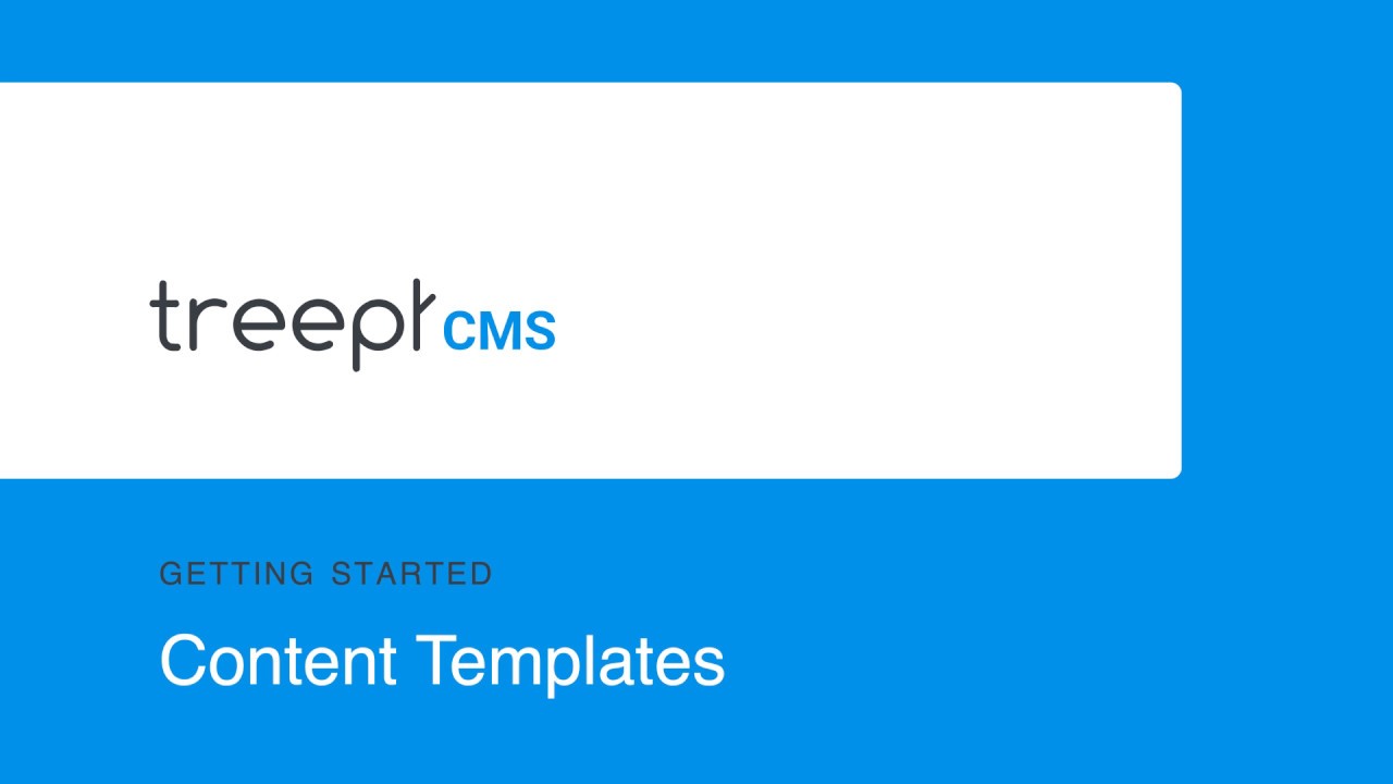 Treepl CMS Content Templates [Getting Started]