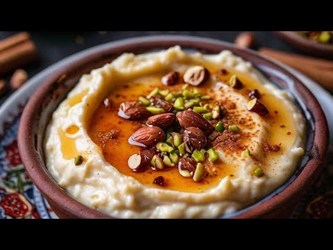 How to make traditional Turkish dessert Tavuk Gogsu recipe at home yummy Tasty AI generated