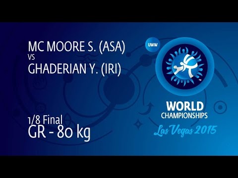 1/8 GR - 80 kg: Y. GHADERIAN (IRI) df. S. MC MOORE (ASA) by TF, 11-0