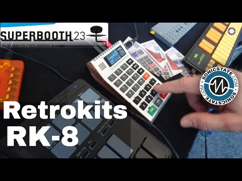 Superbooth 2023: Retrokits - RK-8 - Calculator Sized 8 Track MIDI Sequencer Based on the MMT-8