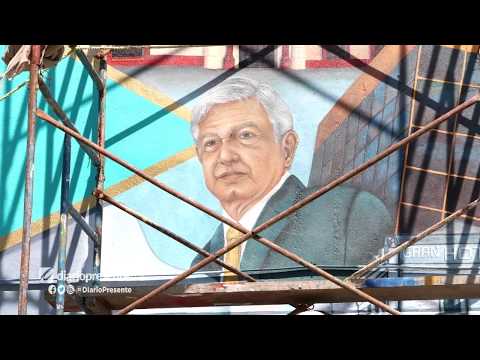 Inmortalizan a AMLO en mural de Tabasco