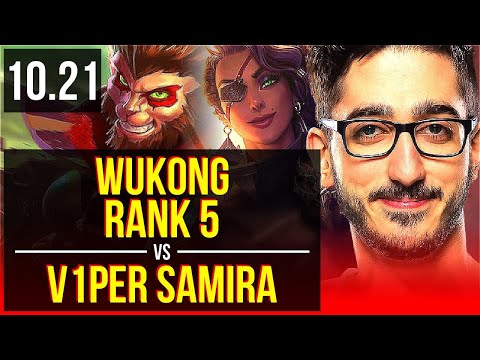WUKONG vs V1per SAMIRA (TOP) | Rank 5, 8 solo kills, KDA 13/2/3, Dominating | NA Challenger | v10.21