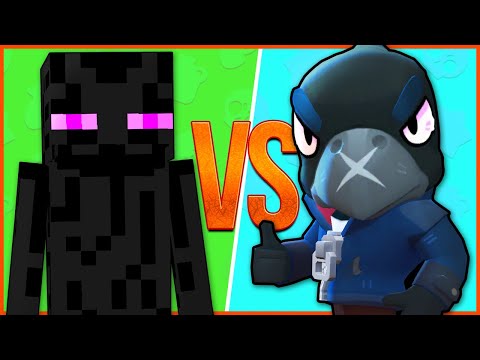 MINECRAFT VS BRAWL STARS ⭐ Эндермен Enderman Майнкрафт ПРОТИВ Ворон Crow Бравл Старс