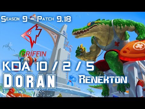 GRF Doran RENEKTON vs CAMILLE Top - Patch 9.18 KR Ranked