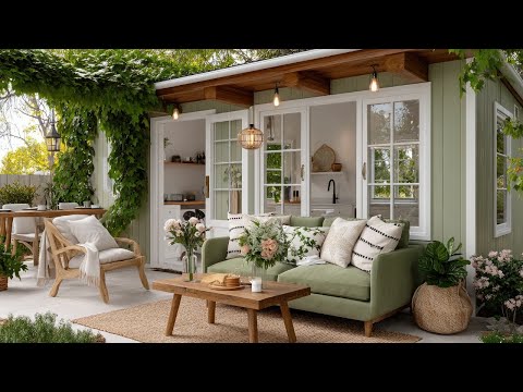 Tiny Green Farmhouse That Feels Beautiful & Romantic 💚 Charming and Warm Cottage Decor