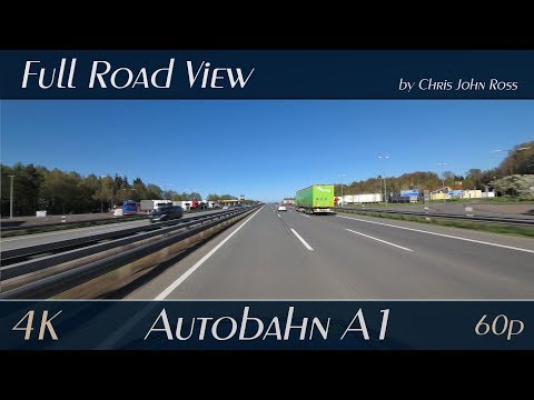 Autobahn (A1), Germany: Bremen - Hamburg / Bockel - Sittensen - Hollenstedt - Hittfeld - 4K Ultra HD