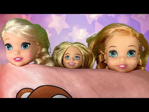 Sleepover - Elsa & Anna Toddlers and Barbie's sister Chelsea!