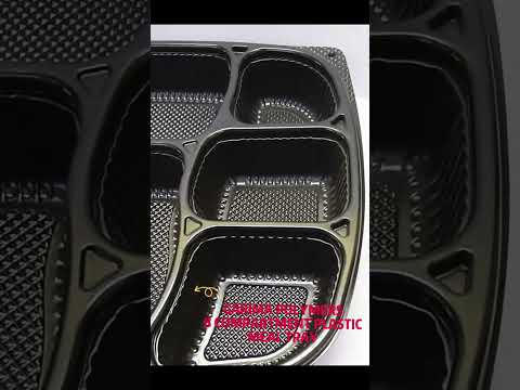 8 Compartment Meal Tray With Lid BLACK