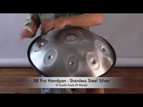 Pro Handpan G Oxalis Stainless Steel w/ Bag, G3/B3, C4, D4, E4, G4, B4, C5, D5, 23-inches