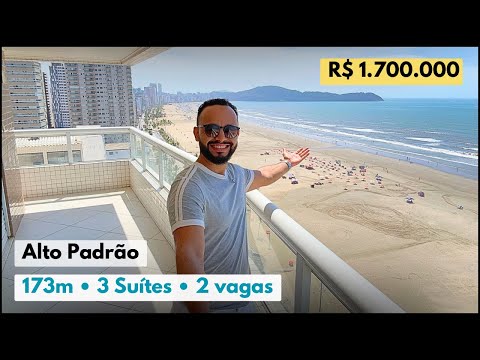 #796 Mega apartamento frente mar com 3 suítes em Praia Grande - SP (Alto Padrão)