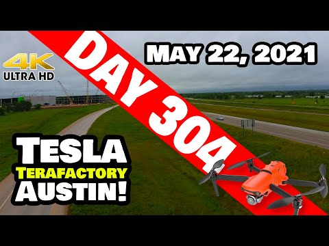 Tesla Gigafactory Austin 4K  Day 304 - 5/22/21 - Terafactory Texas - RAINY SATURDAY AT GIGA TEXAS!