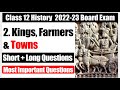 Kings Farmers And Towns Important Questions I Class 12 History Chapter 2 Important Questions