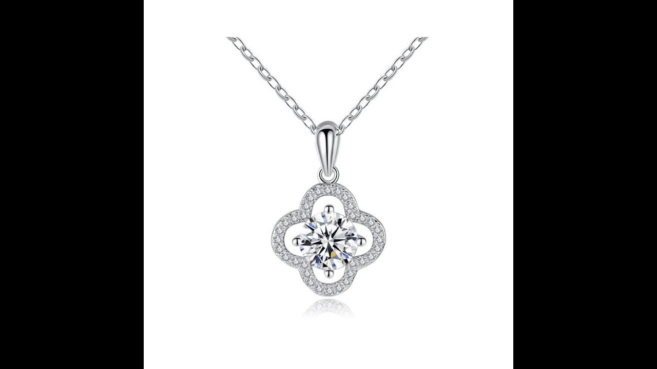 V-Minimal Solitaire Necklace | Dây Chuyền Moissanite 2 Carat Round Cut | Sterling Silver 925 | Kèm Giấy Kiểm Định GRA