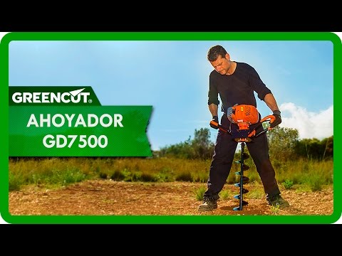 Greencut GD7500 | Taladro de tierra, ahoyador - plantador, motor de gasolina de 2T, cilindrada 75 cc