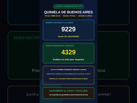 🎯 ACIERTO (2026-10-14) Quiniela Buenos Aires - Salió 9229 (San Pedro) #Shorts